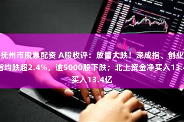 抚州市股票配资 A股收评：放量大跌！深成指、创业板指均跌超2.4%，逾5000股下跌；北上资金净买入13.4亿