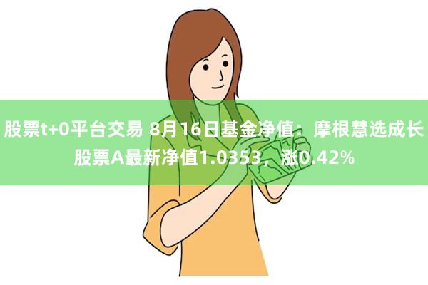 股票t+0平台交易 8月16日基金净值：摩根慧选成长股票A最新净值1.0353，涨0.42%