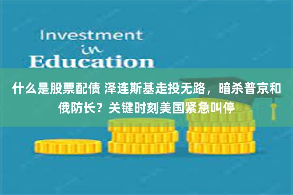 什么是股票配债 泽连斯基走投无路，暗杀普京和俄防长？关键时刻美国紧急叫停