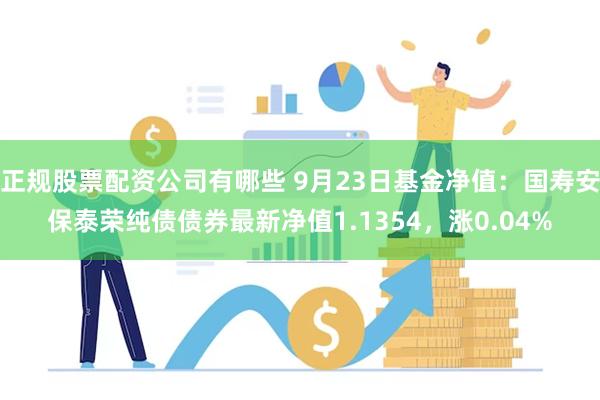 正规股票配资公司有哪些 9月23日基金净值：国寿安保泰荣纯债债券最新净值1.1354，涨0.04%