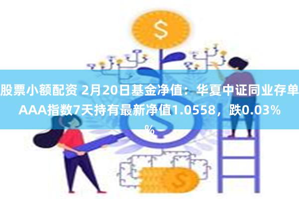 股票小额配资 2月20日基金净值：华夏中证同业存单AAA指数7天持有最新净值1.0558，跌0.03%