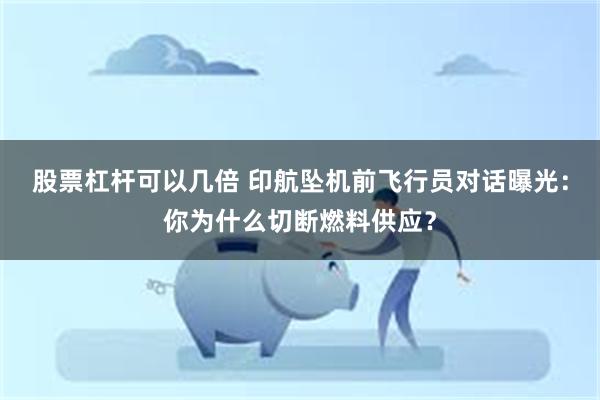股票杠杆可以几倍 印航坠机前飞行员对话曝光：你为什么切断燃料供应？