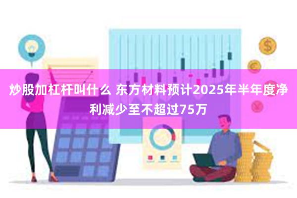 炒股加杠杆叫什么 东方材料预计2025年半年度净利减少至不超过75万